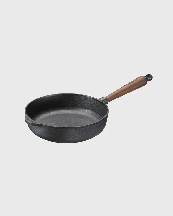 Walnuss Gusseisen Tiefe Pfanne 25 cm