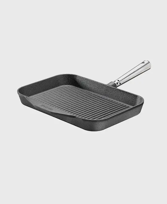 Professional Gusseisen rechteckige Grillpfanne 32x22 cm