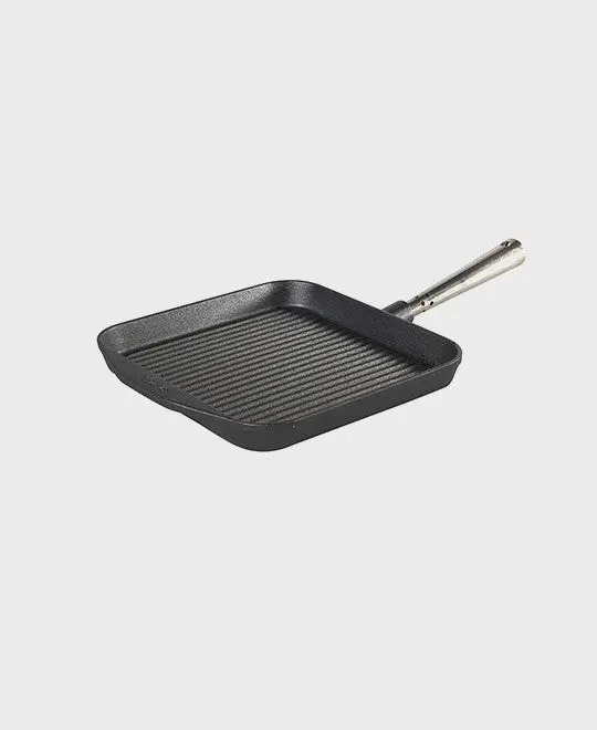 Professional Gusseisen quadratische Grillpfanne 25x25 cm