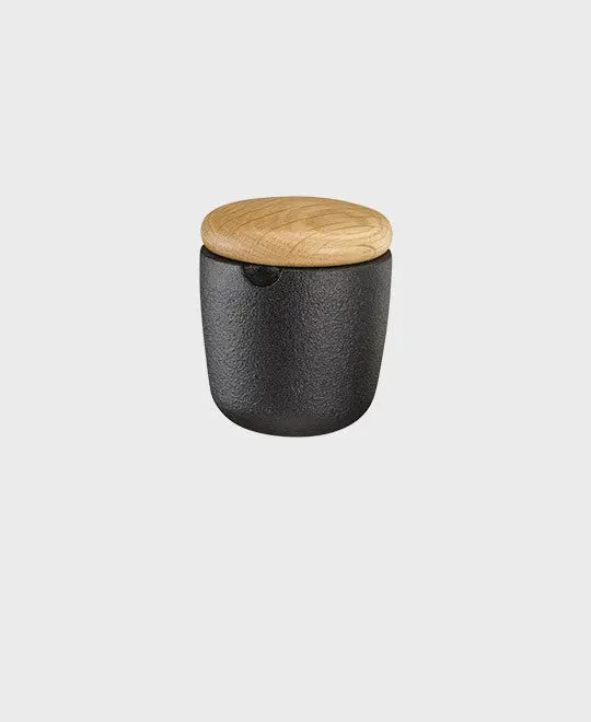 Swing salt/spice bowl klein mit Eichenholzdeckel