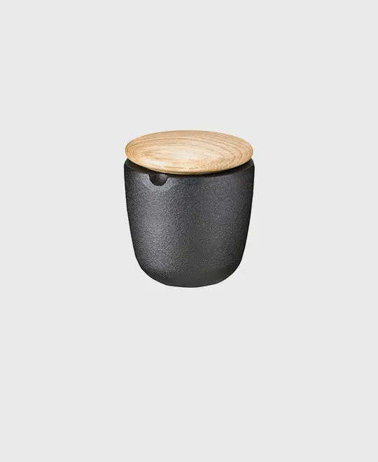 Swing salt/spice bowl mit Eichenholzdeckel